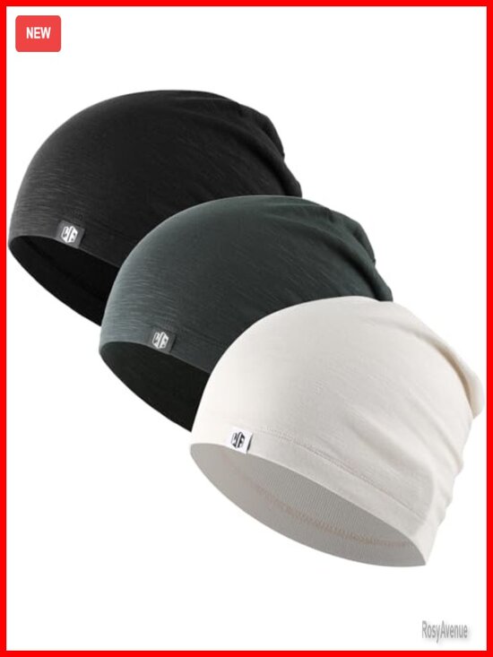 3 Pack Cooling Skull Cap Soft Slouchy Beanie Unisex main image 6
